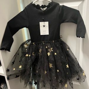PETITE HAILEY tutu dress . NWT!! Black with gold stars . Size 2